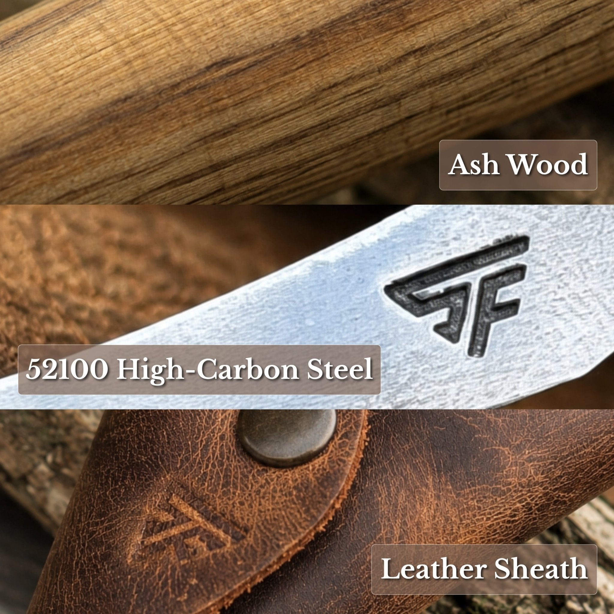 Spoon Carving Hook Knife with Leather Sheath, 4.5 cm (1.77 in) - 7