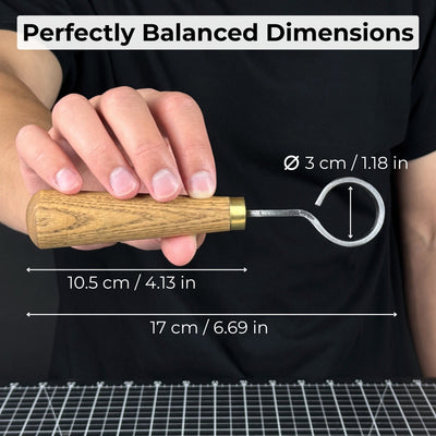 Spoon Carving Scorp (Round) Knife, ⌀3 cm (1.2 inches) with Leather Case - 5