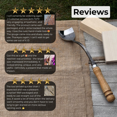 Spoon (Short) Bent Gouge, 50 - 70 mm (2 - 2.8 inches) - 10