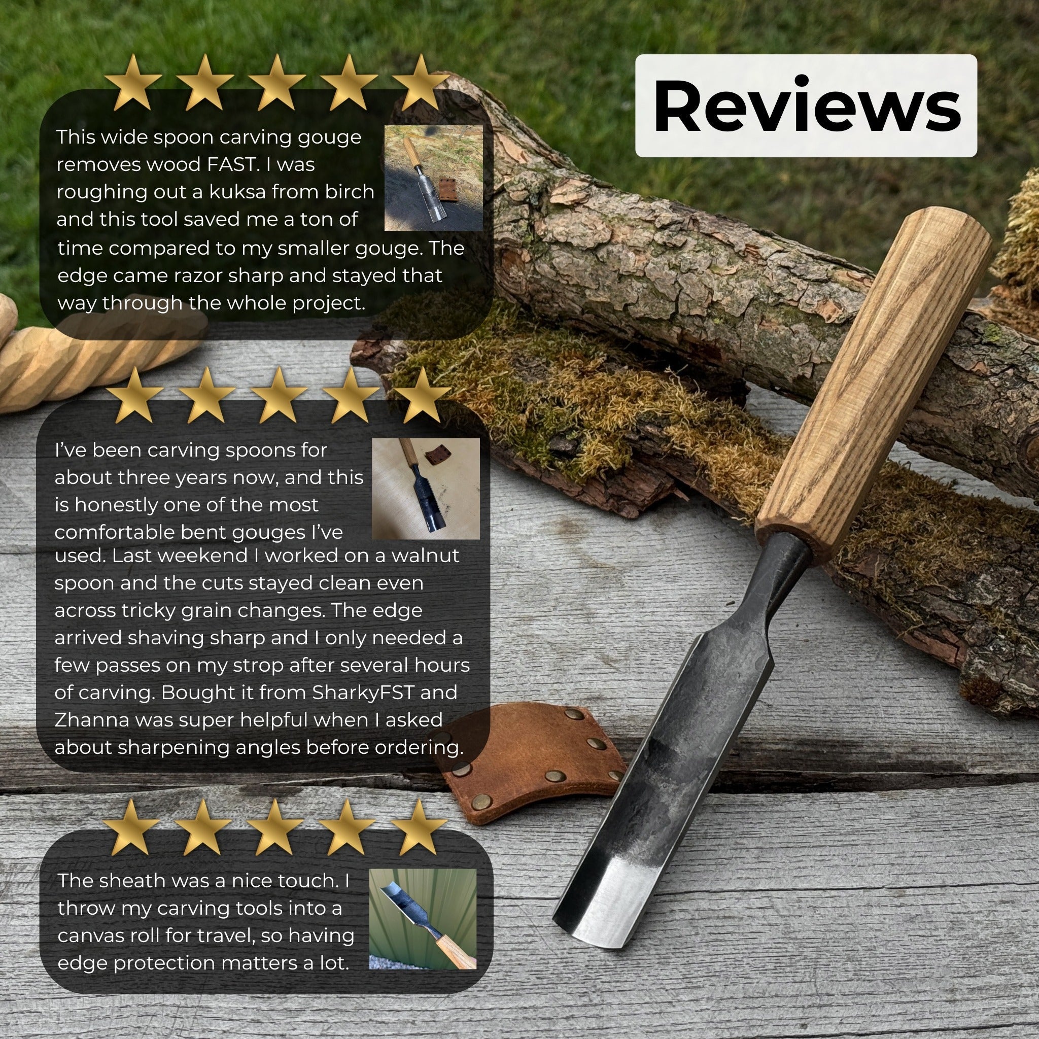 Straight Carving Gouge, 20 - 40 mm (0.8 - 1.6 inches) - 10
