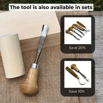 Straight Carving Gouge with Palm Handle – 12 mm (0.47 inches) - 10