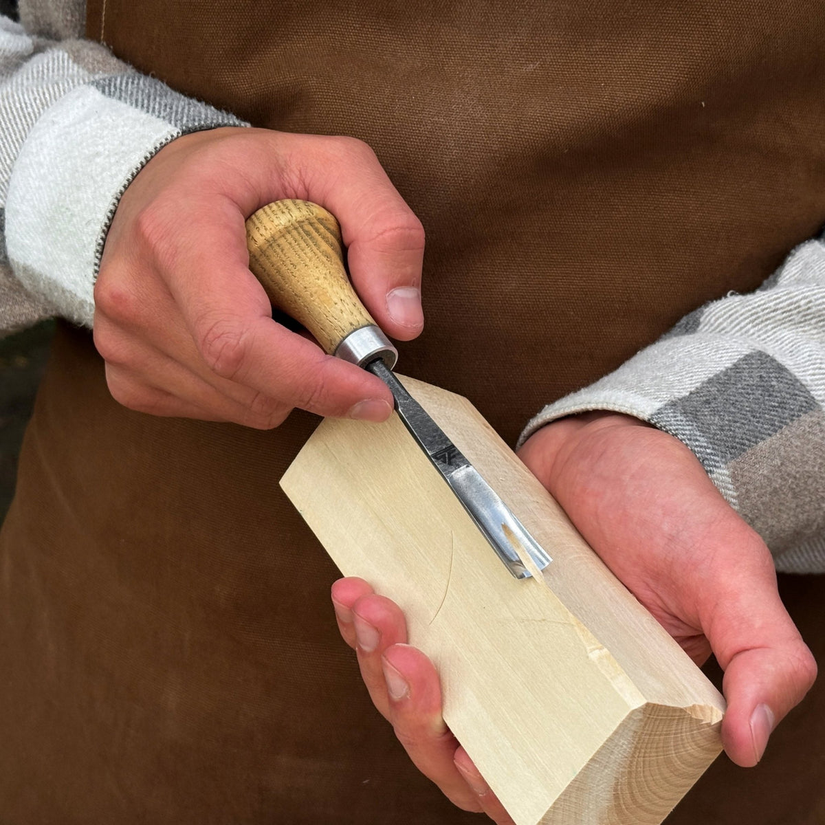 Straight Carving Gouge with Palm Handle, 5-12 mm / 0.20-0.47 in - 5