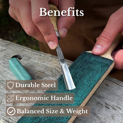 Straight Carving Gouge with Palm Handle, 5-12 mm / 0.20-0.47 in - 8