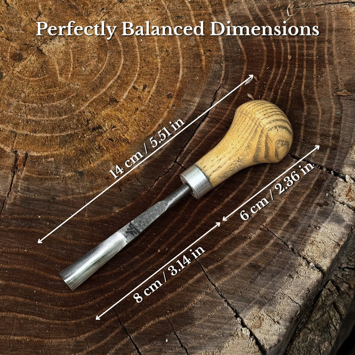 Straight Carving Gouge with Palm Handle, 5-12 mm / 0.20-0.47 in - 3