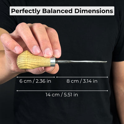 Straight Carving Gouge with Palm Handle, 5 - 12 mm (0.20 - 0.47 inches) - 5