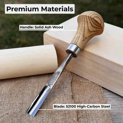 Straight Carving Gouge with Palm Handle, 5 - 12 mm (0.20 - 0.47 inches) - 7