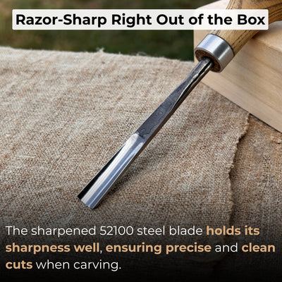 Straight Carving Gouge with Palm Handle, 5 - 12 mm (0.20 - 0.47 inches) - 2