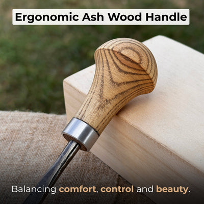 Straight Carving Gouge with Palm Handle, 5 - 12 mm (0.20 - 0.47 inches) - 3