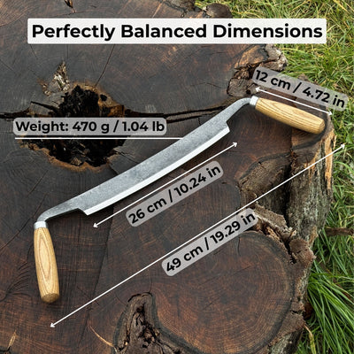 Straight Drawknife, 26 cm (10.2 inches) Cutting Edge - 5