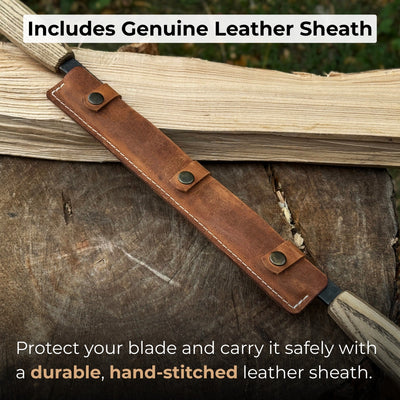 Straight Drawknife with Leather Sheath, 25 cm (9.84 inches) - 4