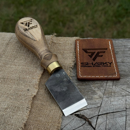 Straight Leather Skiving Knife with Leather Sheath, 3 cm (1.18 inches) - 5