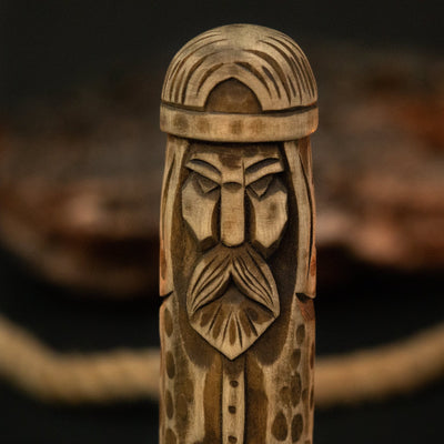 Thor Wooden Figurine – 14 cm (5.7 inches) Hand-Carved Norse God of Thunder and Strength - 7