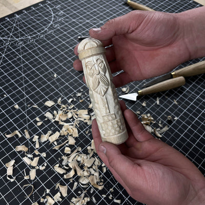 Thor Wooden Figurine – 14 cm (5.7 inches) Hand - Carved Norse God of Thunder and Strength - 8