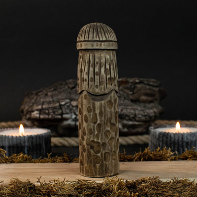 Thor Wooden Figurine – 14 cm (5.7 inches) Hand - Carved Norse God of Thunder and Strength - 3