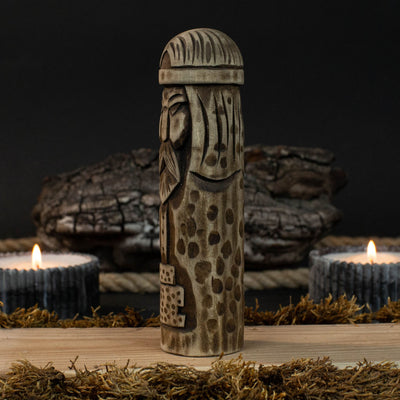 Thor Wooden Figurine – 14 cm (5.7 inches) Hand - Carved Norse God of Thunder and Strength - 2