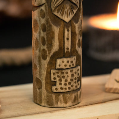Thor Wooden Figurine – 14 cm (5.7 inches) Hand-Carved Norse God of Thunder and Strength - 8