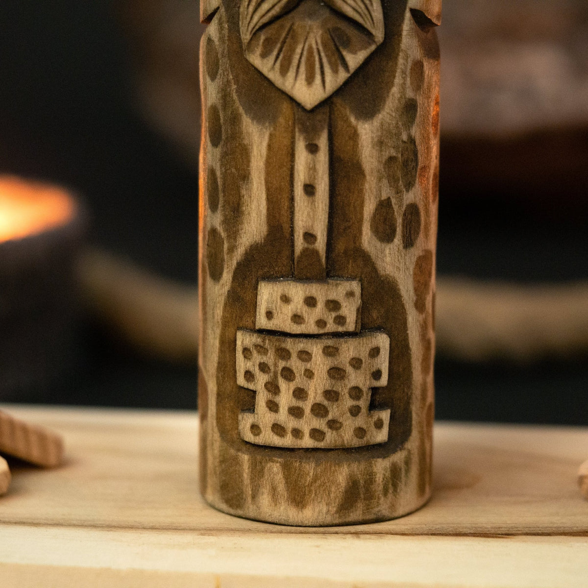 Thor Wooden Figurine – 14 cm (5.7 inches) Hand-Carved Norse God of Thunder and Strength - 6