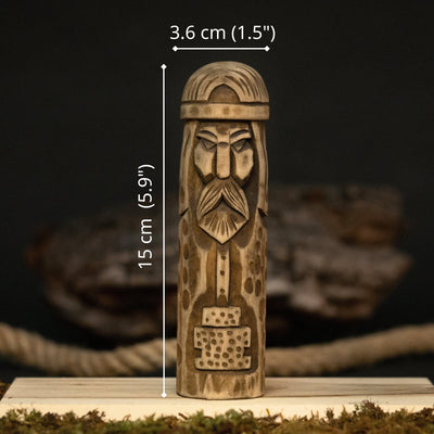 Thor Wooden Figurine – 14 cm (5.7 inches) Hand-Carved Norse God of Thunder and Strength - 10