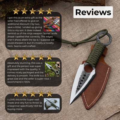 Throwing Knife with Leather Sheath, 19 cm (7.48 inches) - 10