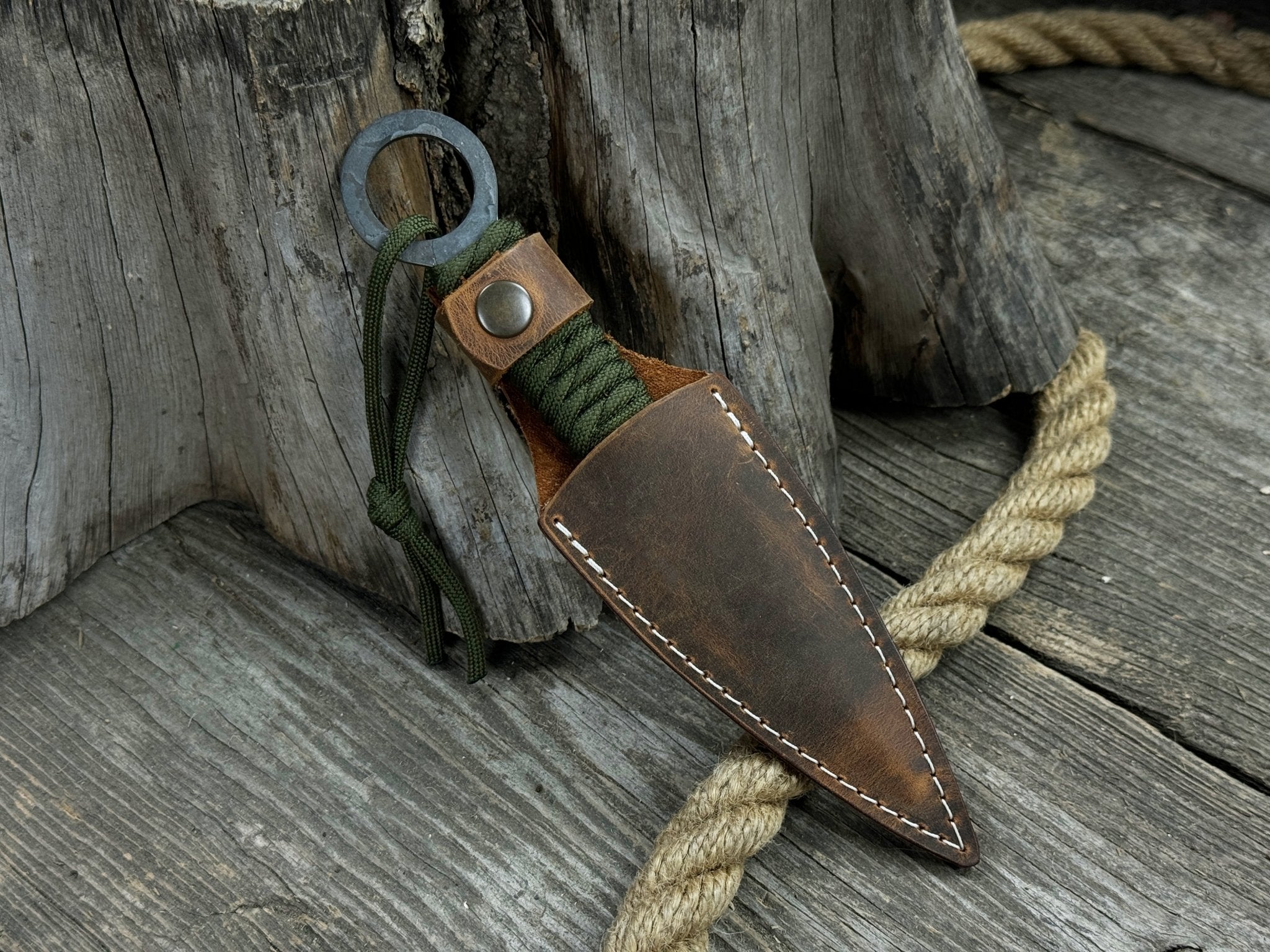 Throwing Knife with Leather Sheath, 19 cm (7.48 inches) - 2