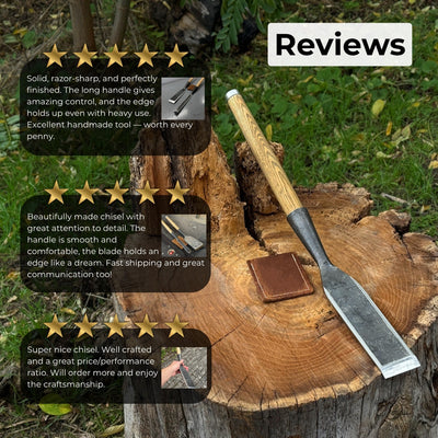 Timber Slick Chisel for Woodworking – 20 to 100 mm (0.8–3.9 Inches) - 10