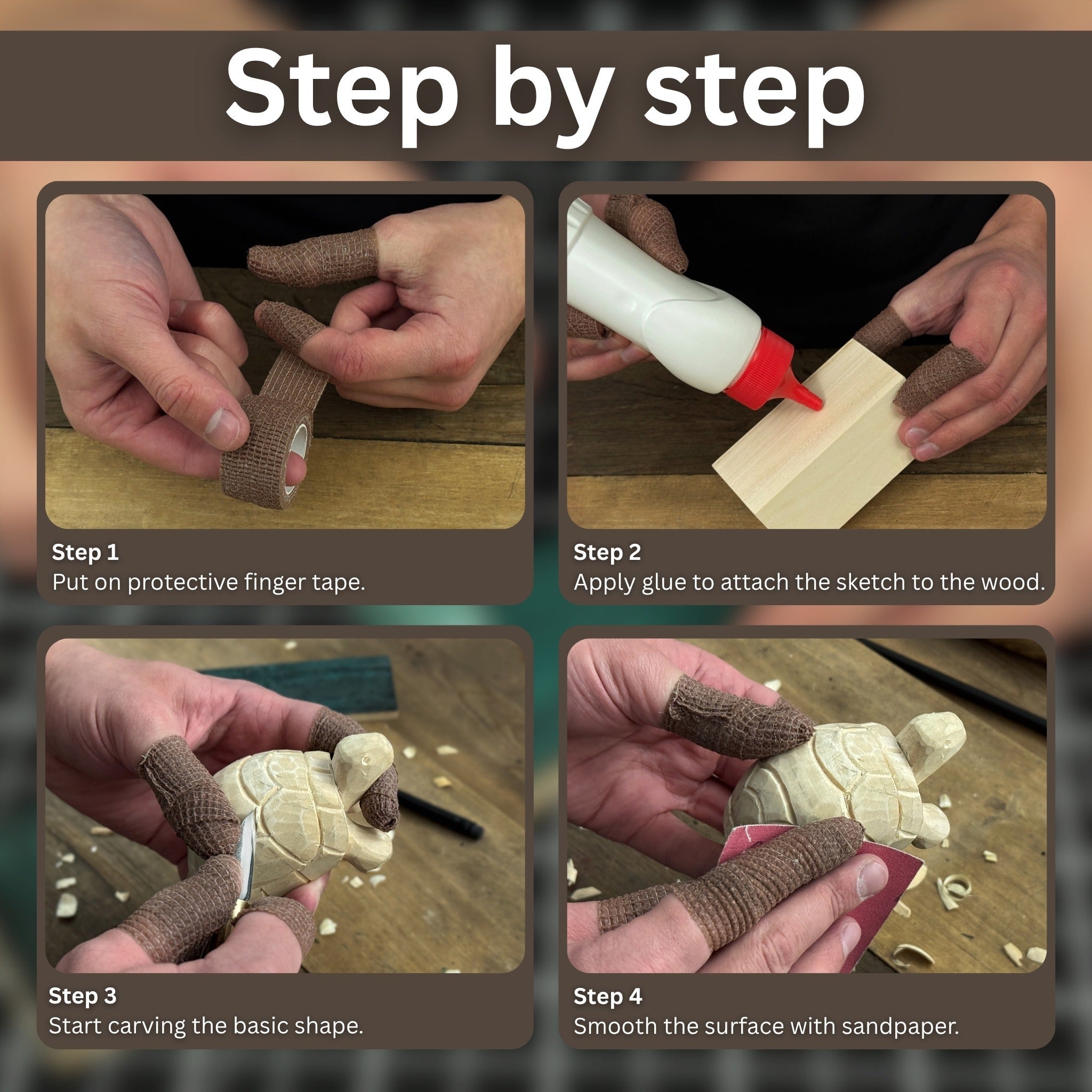 Turtle Carving Kit – Complete Starter Whittling Kit for Beginners, Adults, Teens, and Kids - 5