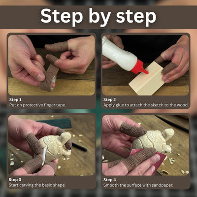 Turtle Carving Kit – Complete Starter Whittling Kit for Beginners, Adults, Teens, and Kids - 5