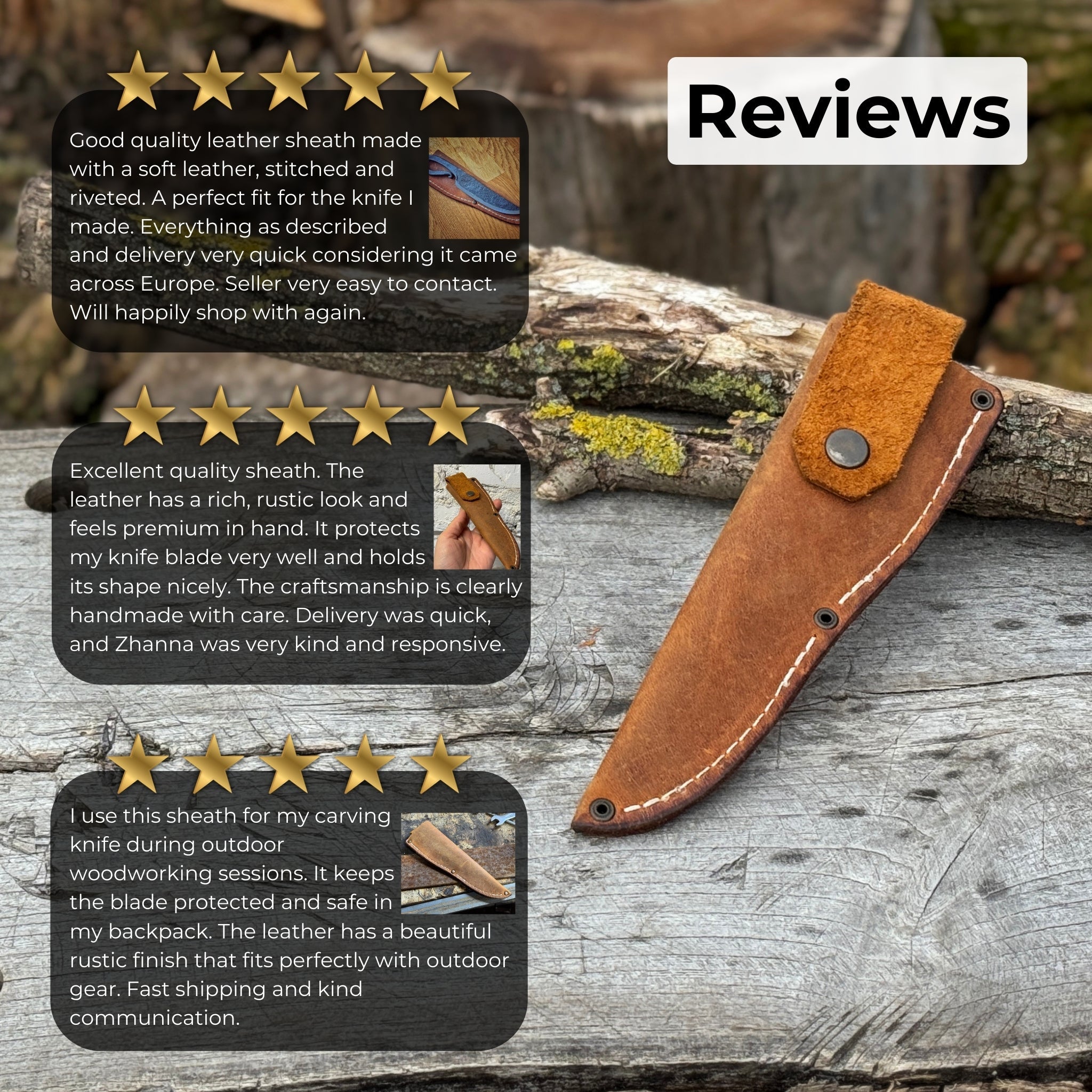 Universal Leather Knife Sheath For Fixed Knife - 5