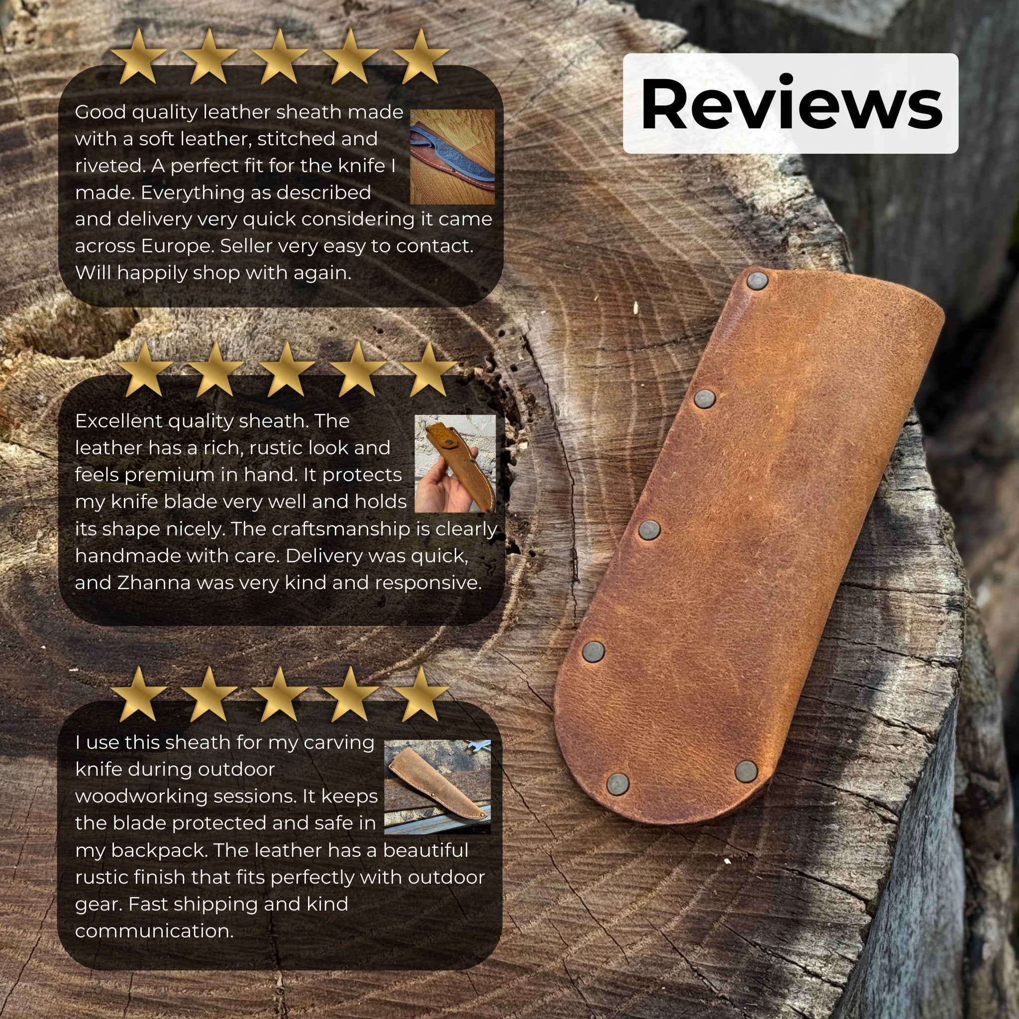 Universal Leather Sheath for Knives - 5