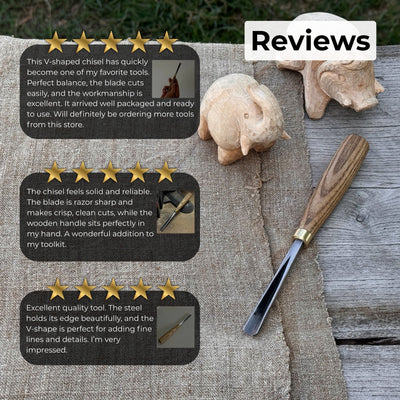 V - Parting Chisel 60 Degree, Blade 8 mm (0.31 inches) - 10