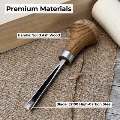 V - Parting Chisel 60 Degree with Palm Handle, 6 mm (0.24 inches) - 7