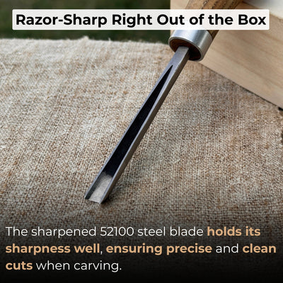 V - Parting Chisel 60 Degree with Palm Handle, 6 mm (0.24 inches) - 2