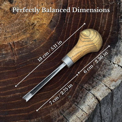 V-Parting Chisel 60 Degree with Palm Handle, 6 mm (0.24 inches) - 2