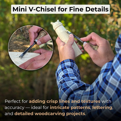 V - Parting Chisel 60 Degree with Palm Handle, 6 mm (0.24 inches) - 8