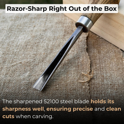 V - Parting Chisel 60 Degree with Palm Handle, 8 mm (0.31 inches) - 2