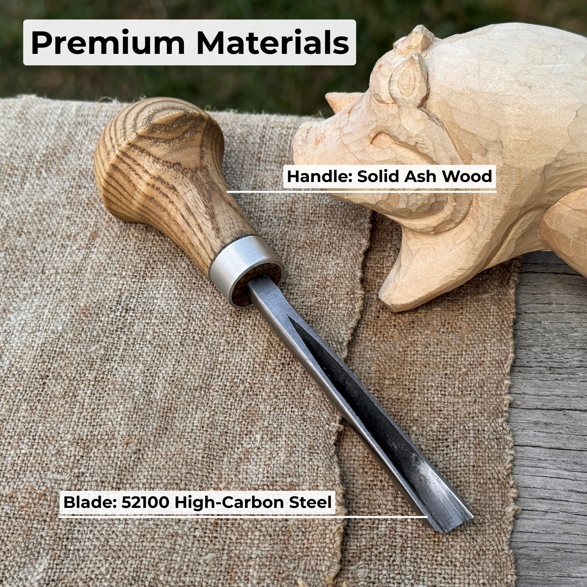 V - Parting Chisel 60 Degree with Palm Handle, 8 mm (0.31 inches) - 7