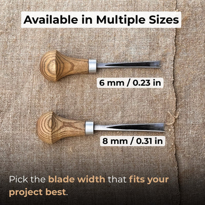 V - Parting Chisel 60 Degree with Palm Handle, 8 mm (0.31 inches) - 6