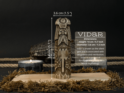 Vidar Figurine – 14 cm (5.7 inches) Hand - Carved Wooden Statue of the Norse God of Vengeance - 5