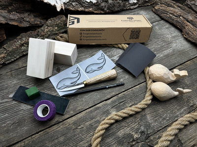 Whale Carving Kit - Complete Starter Whittling Kit for Beginners, Adults, Teens, and Kids - 8