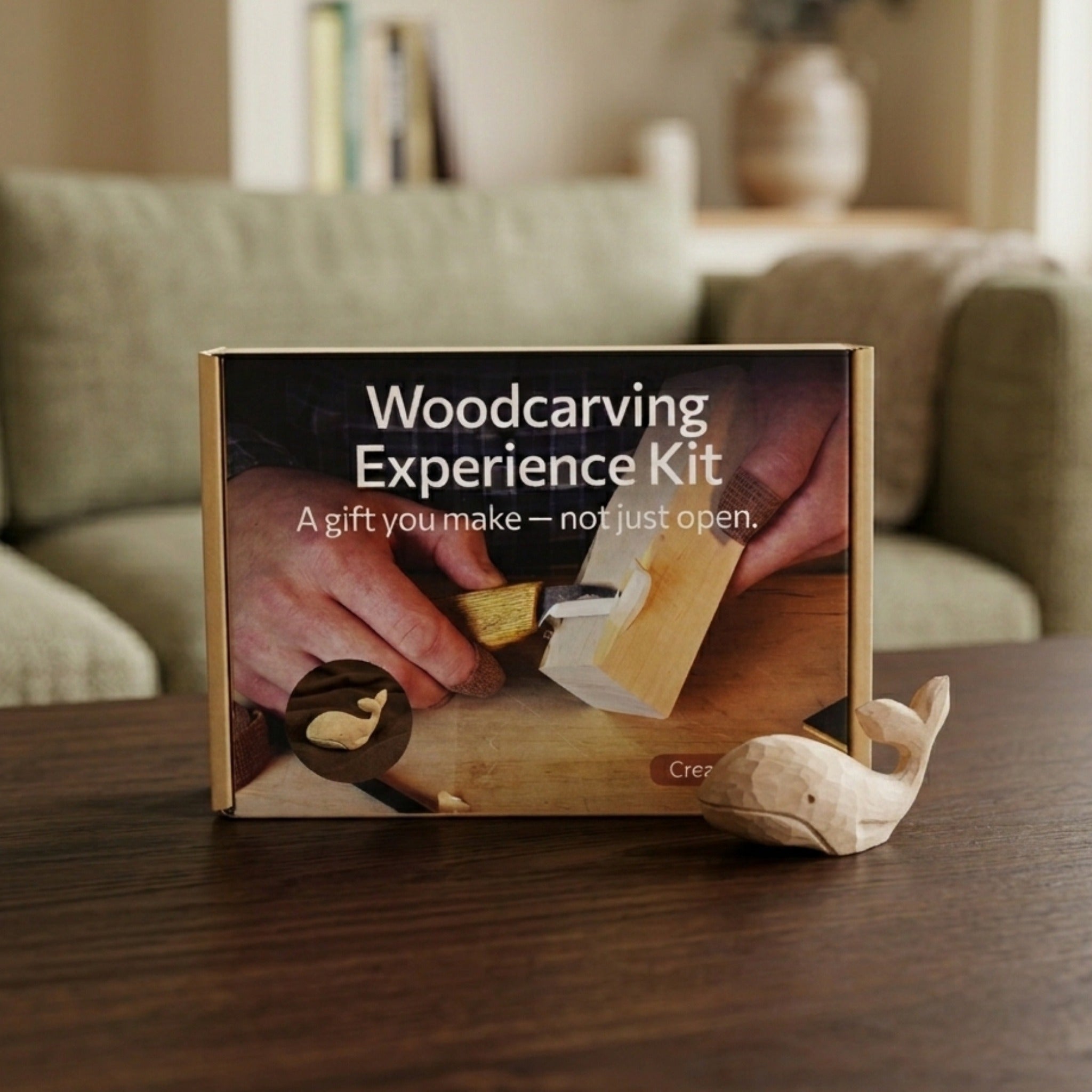 Whale Carving Kit - Complete Starter Whittling Kit for Beginners, Adults, Teens, and Kids - 1