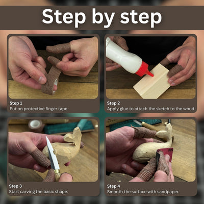 Whale Carving Kit - Complete Starter Whittling Kit for Beginners, Adults, Teens, and Kids - 5