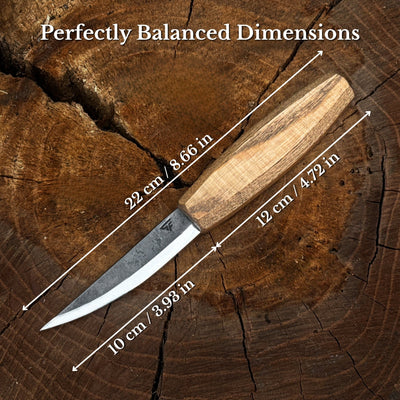 Whittling Sloyd Knife with Leather Sheath, 10 cm (3.94 inches) - 2