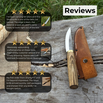 Whittling Sloyd Knife with Leather Sheath, 10 cm (3.94 inches) - 9