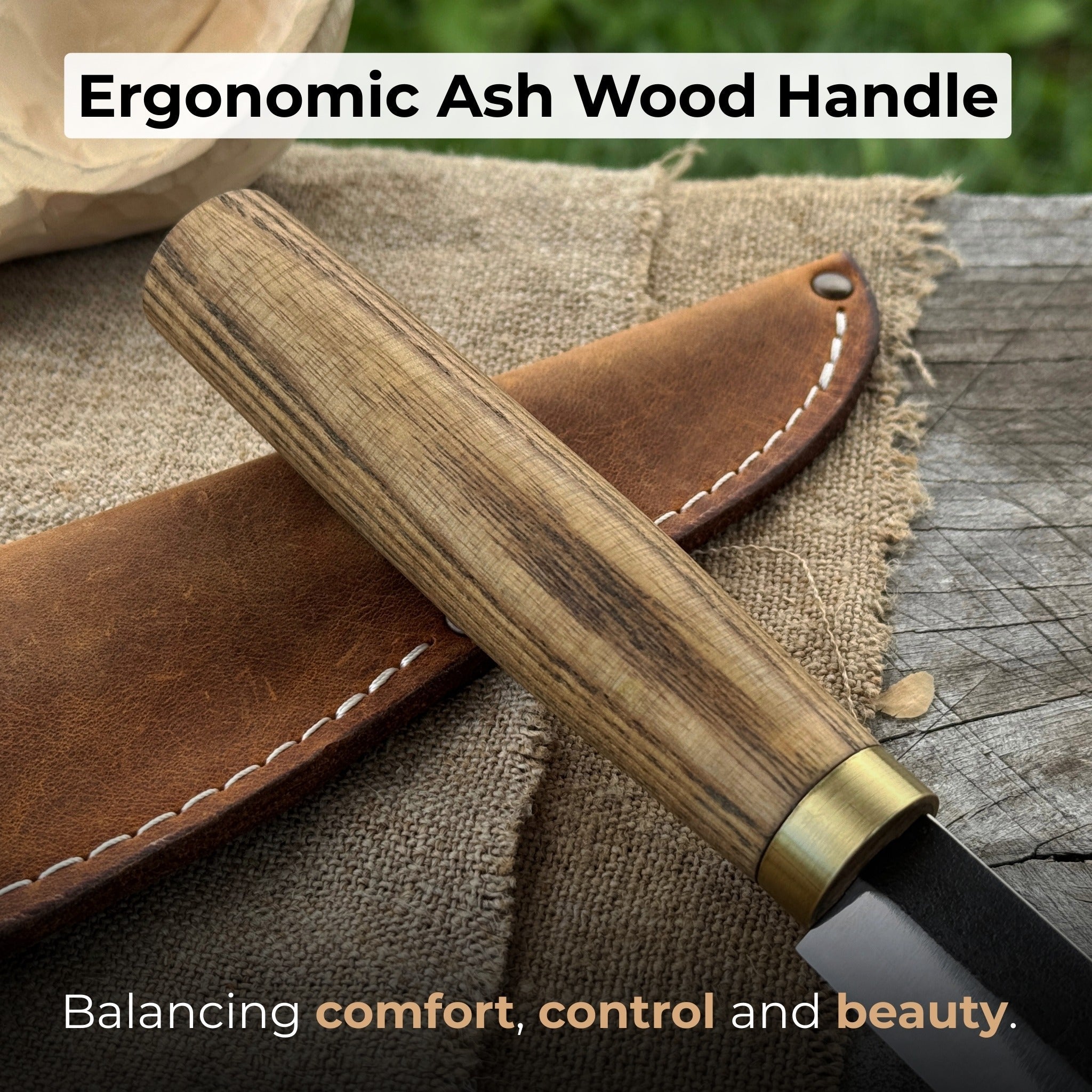 Whittling Sloyd Knife with Leather Sheath, 10 cm (3.94 inches) - 3