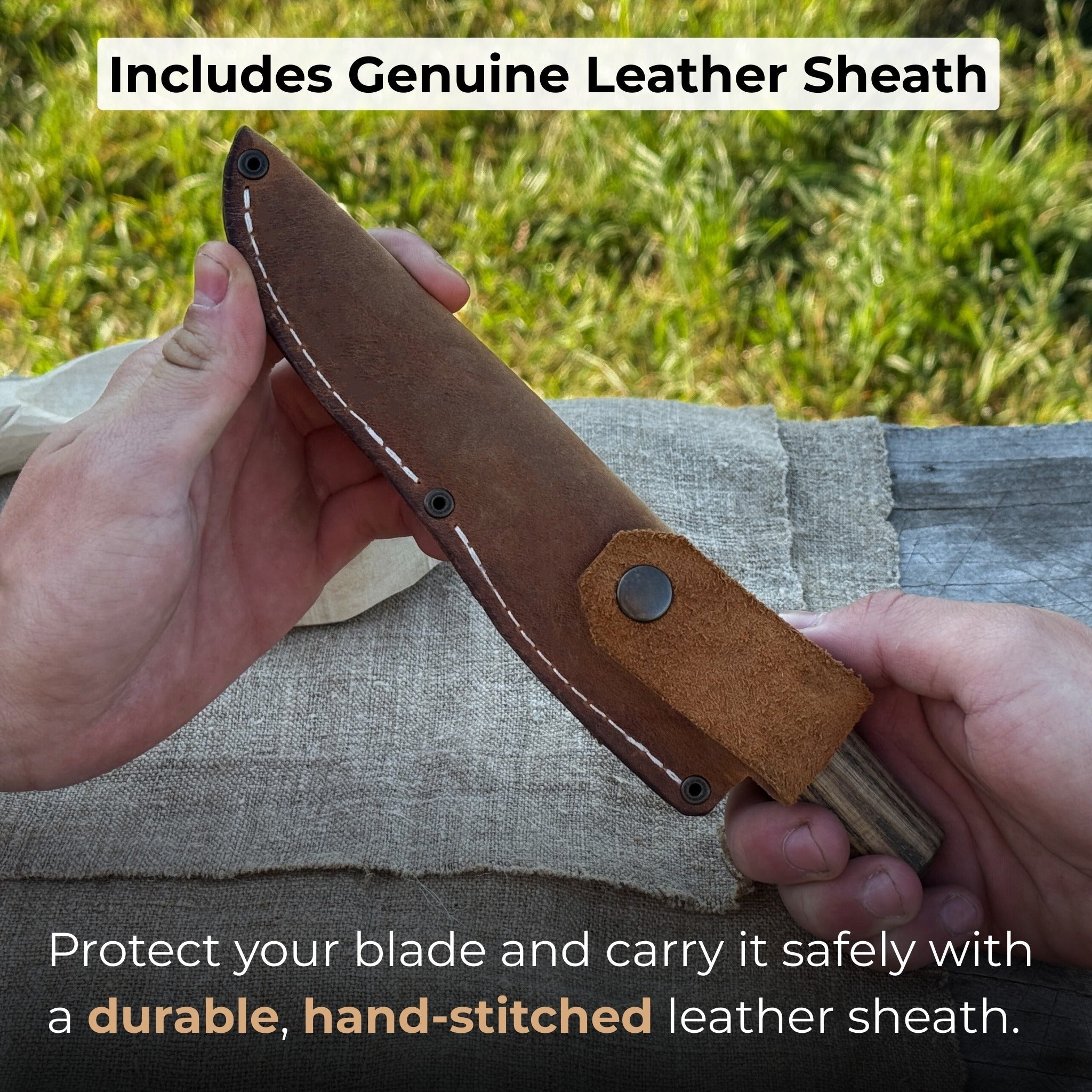Whittling Sloyd Knife with Leather Sheath, 10 cm (3.94 inches) - 4