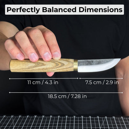 Whittling Sloyd Knife with Leather Sheath, 7.5 cm (2.95 inches) Blade - 5