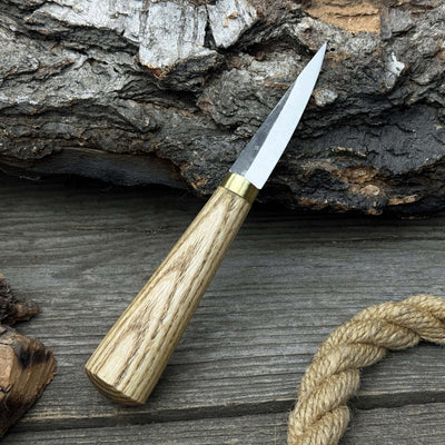 Whittling Sloyd Knife with Leather Sheath, 7.5 cm (2.95 inches) - 7