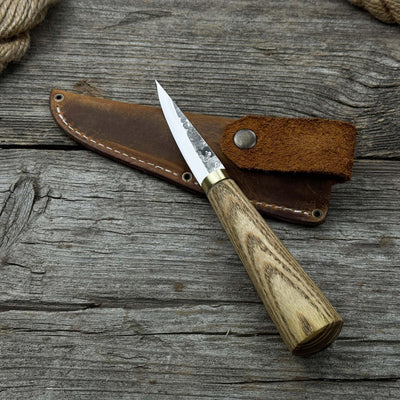 Whittling Sloyd Knife with Leather Sheath, 7.5 cm (2.95 inches) - 2