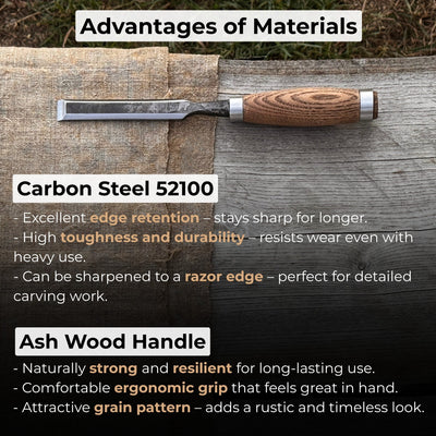Wood Carving Chisel, 10 - 50 mm (0.39 - 1.97 inches) - 4