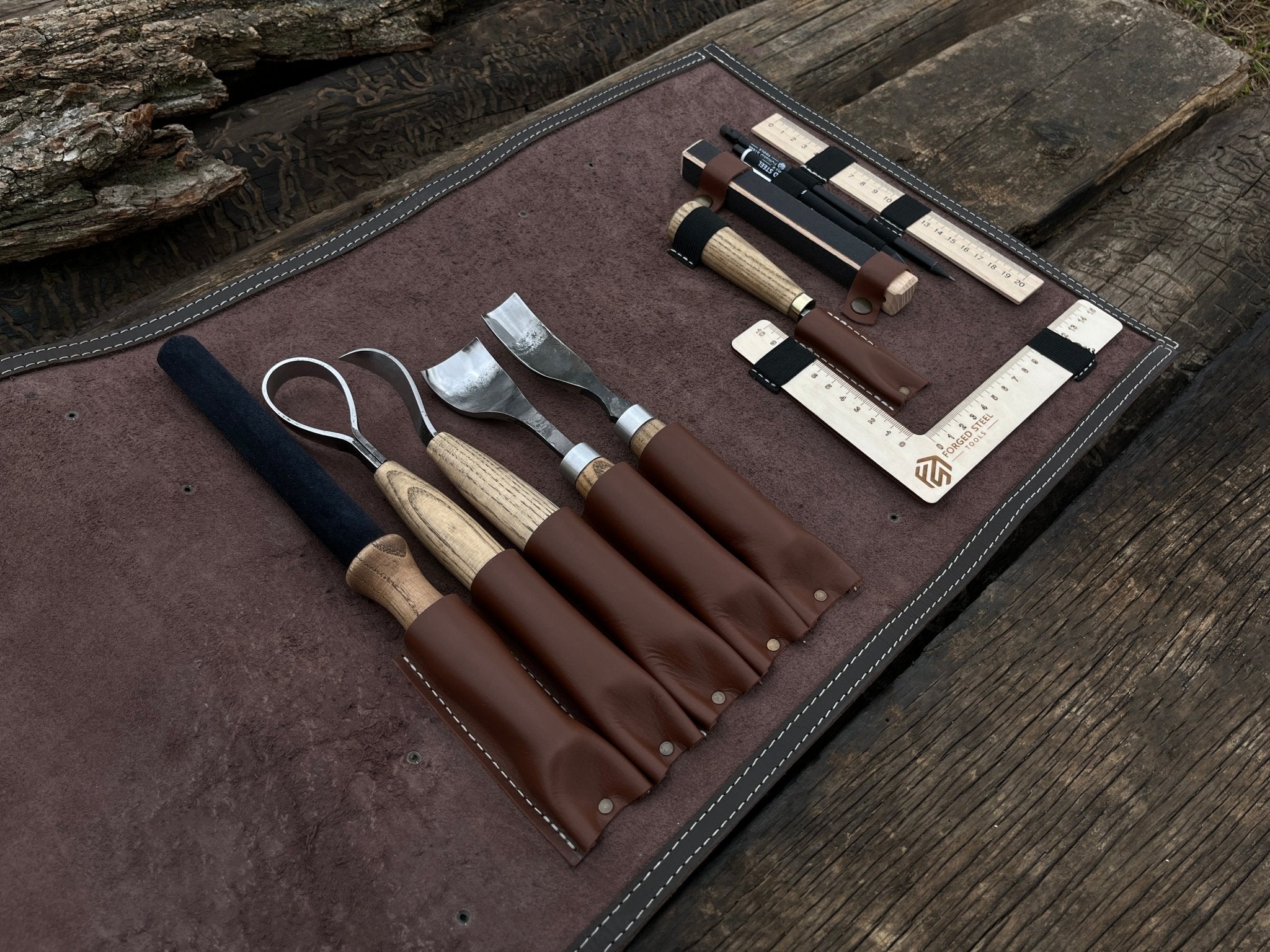 Wood Carving Tool Kit in Leather Case - 5